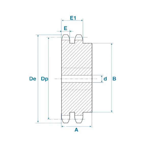 Pignon Double pré alésée detail.png