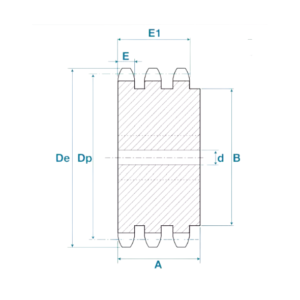 Pignon Triple pré alésée detail.png