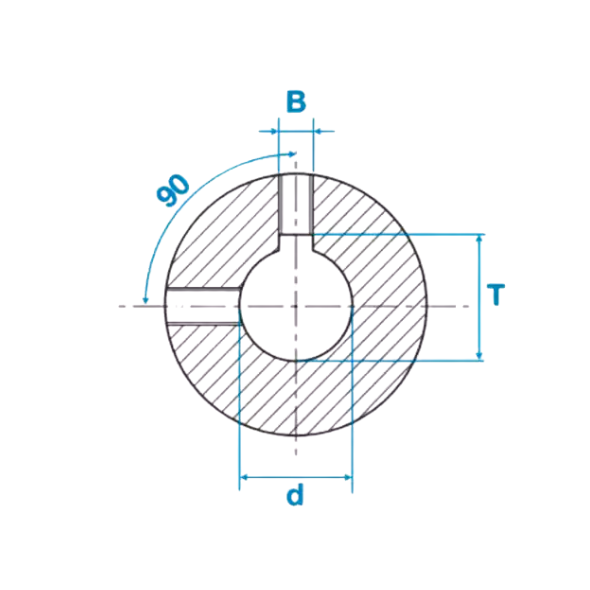 Dimension 2-Pignon simple alésé claveté.png