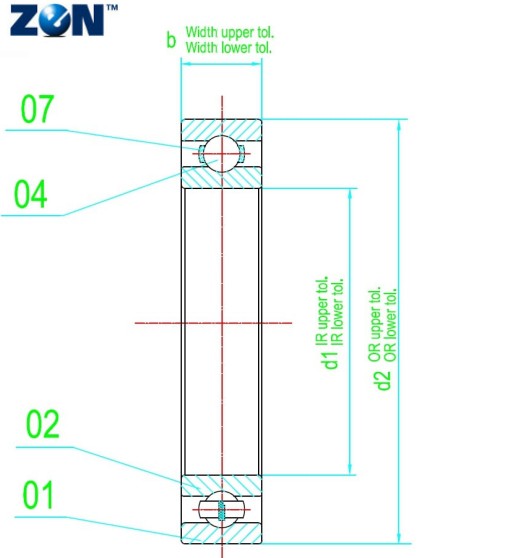 Roulement à billes 61805-2DU ZEN