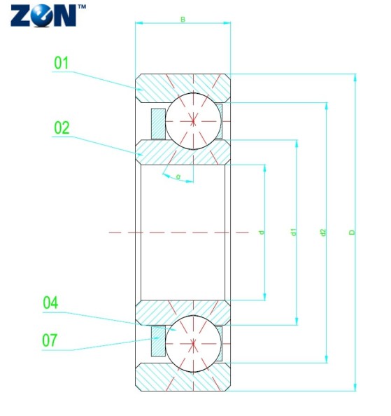 Roulement à billes KG045-XP0 ZEN