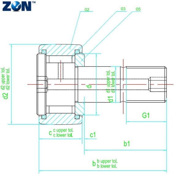 Galet de roulement NUKR62 ZEN - 24x62x80
