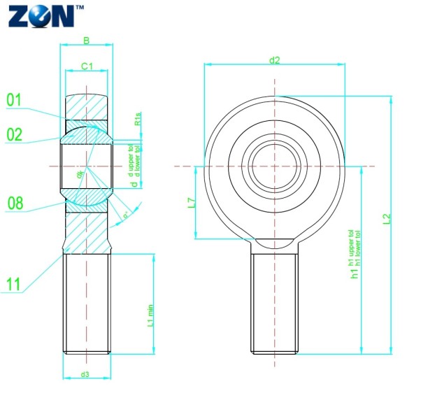 Embout à rotule GAKL5-PW ZEN - 5x13x8