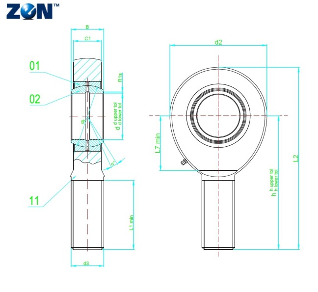 Embout à rotule GAL17-DO ZEN - 17x30x14