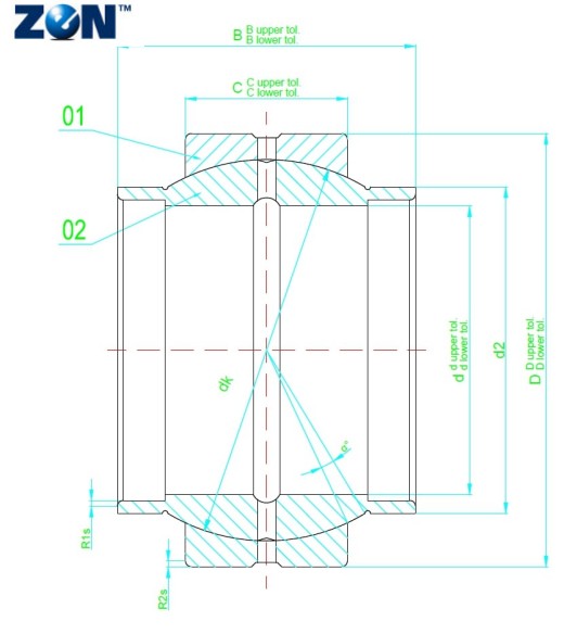 Rotule radiale GE25-LO ZEN - 25x42x25