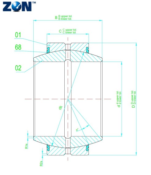 Rotule radiale GE60-FO-2RS ZEN - 60x105x63