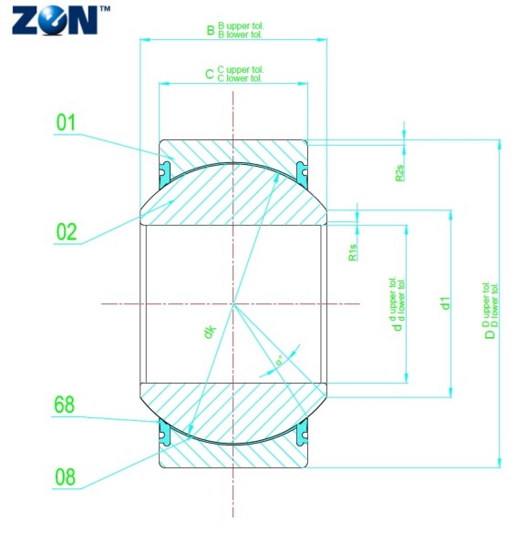 Rotule radiale GE70-FW-2RS ZEN
