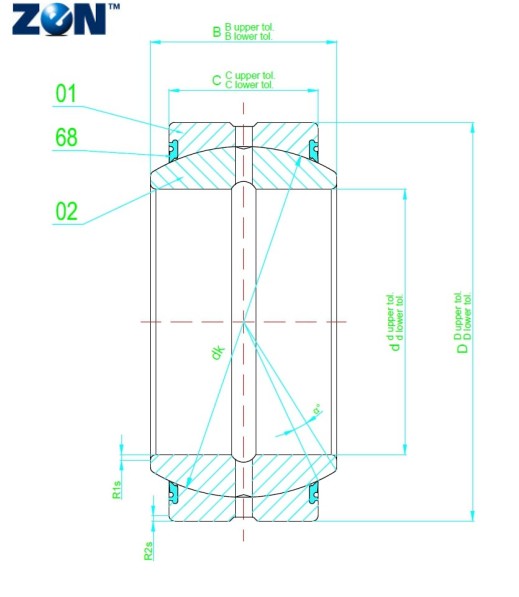 Rotule radiale GE70-HO-2RS ZEN