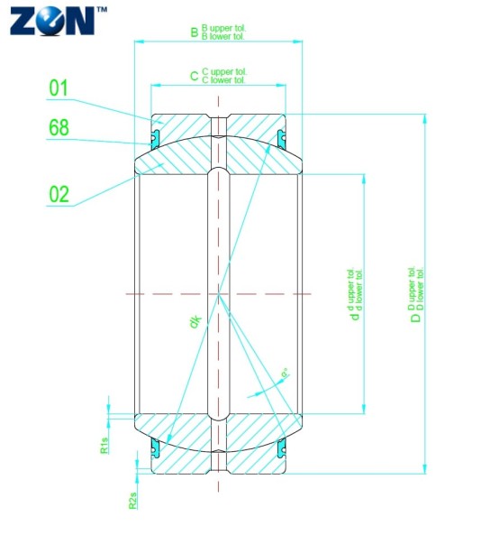 Rotule radiale GE80-DO-2RS ZEN - 80x120x55