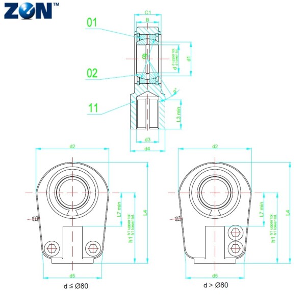 Embout à rotule GIHRK90-DO ZEN - 90x130x60