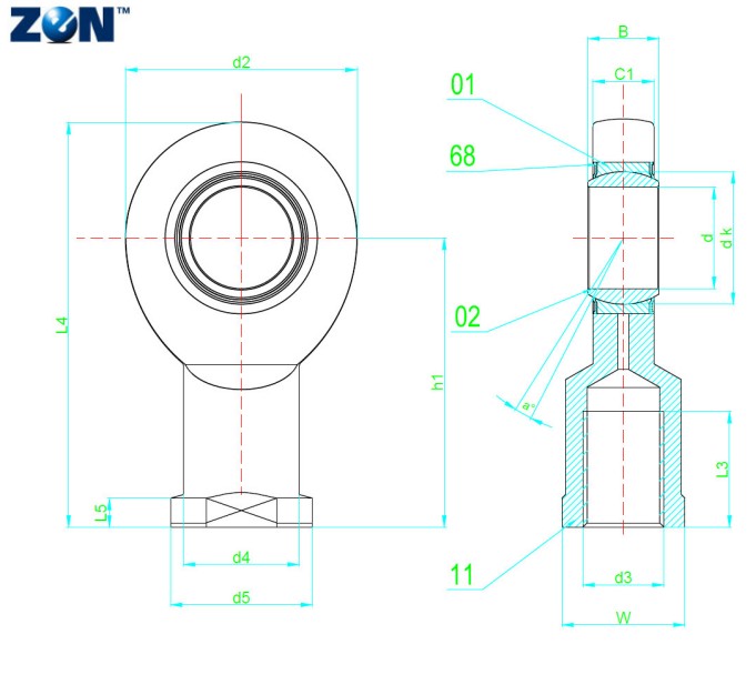Embout à rotule GIL50-UK-2RS ZEN - 50x75x35