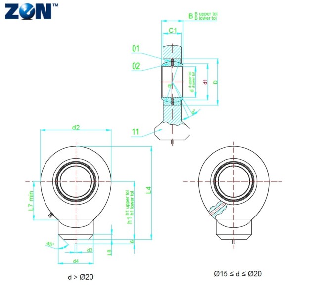 Embout à rotule GK15-DO ZEN - 15x26x12