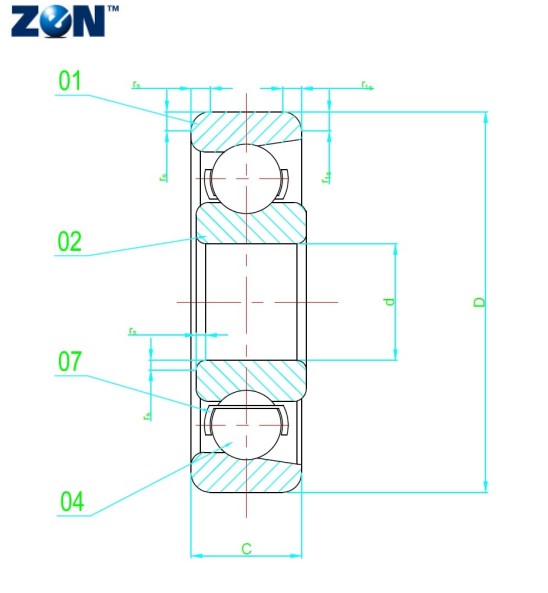 Roulement à billes magnéto E5 ZEN - 5x16x5
