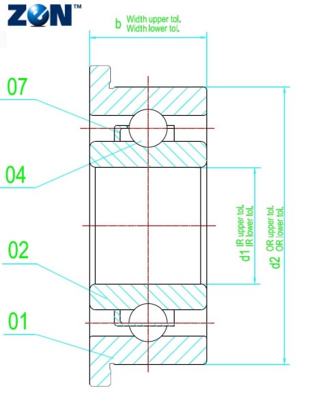 Roulement à billes SMR105-2DU-CB ZEN - 5x10x4