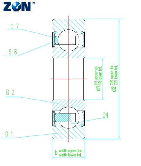 Galet de roulement LR204-NPP ZEN - 20x52x14