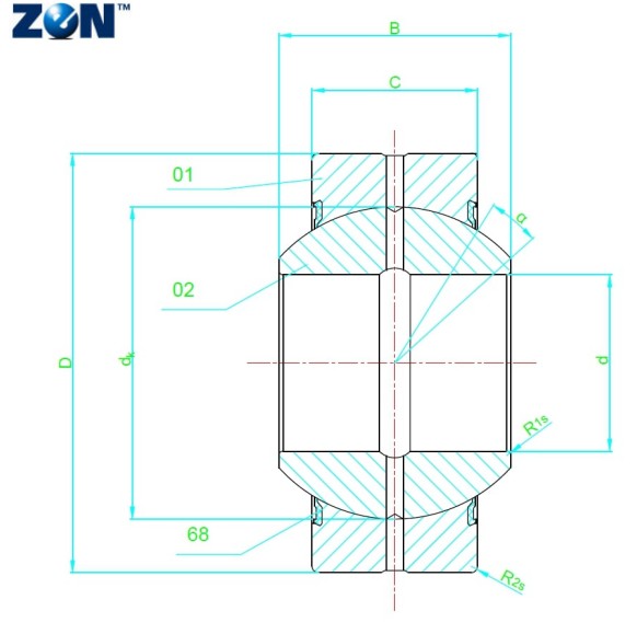 Rotule radiale GE35-ES-2RS ZEN - 35x55x25