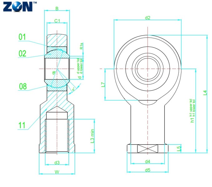Embout à rotule GIKPR30-PW ZEN - 30x55x37