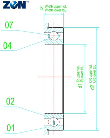 [F61904] Roulements à section mince avec collerette F61904 ZEN