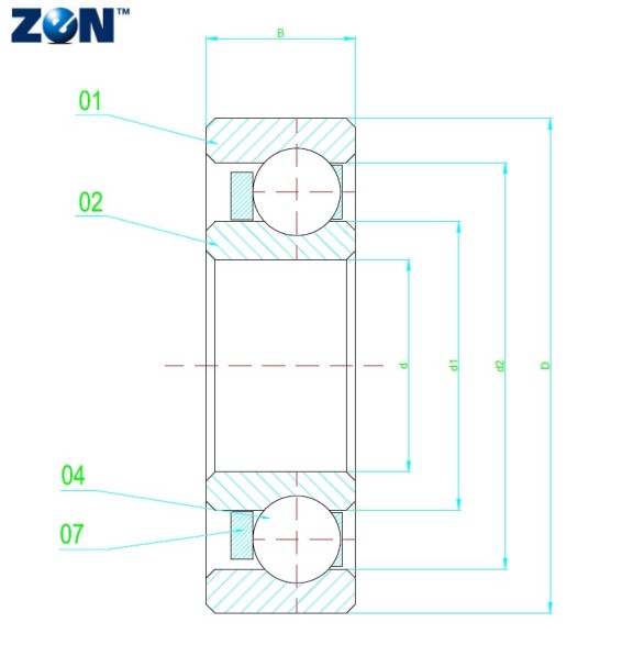 Roulements à section ultra mince KD050-CP0 ZEN