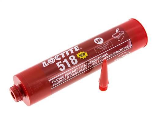 LOCTITE 518 joint d'étanchéité plane en gel pour acier, fonte et aluminium avec jeu jusqu’à 0,25mm - Cartouche de 300 ml