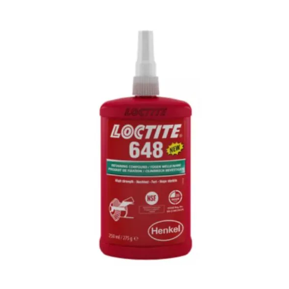 [1804971] LOCTITE 648 colle de fixation forte pour pièces cylindriques huileuses - Flacon de  250 ml