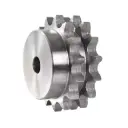 Pignon double 12B-2 - 18 dents pré alésé inox