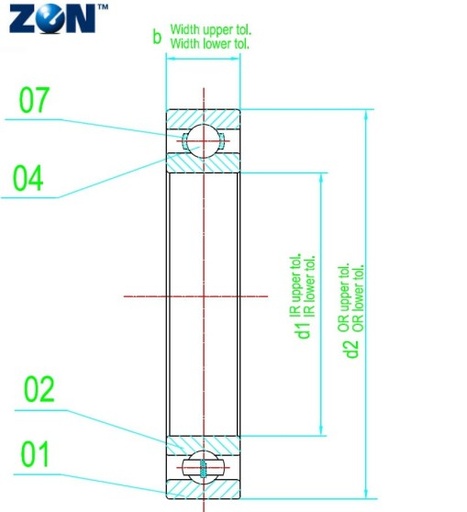 [618052DU] Roulement à billes 61805-2DU ZEN