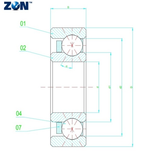[KG045XP0] Roulement à billes KG045-XP0 ZEN
