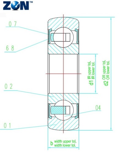 [LR6001-NPPU] Galet de roulement LR6001-NPPU ZEN