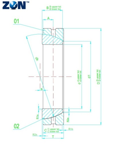 [GE65-SX] Rotules à contact oblique GE65-SX ZEN