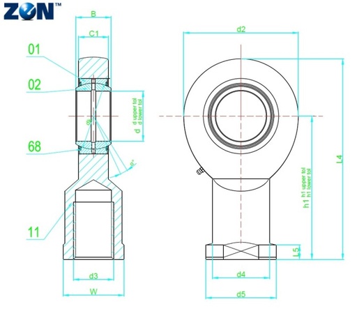 [GIR70-DO-2RS] Embout à rotule GIR70-DO-2RS ZEN