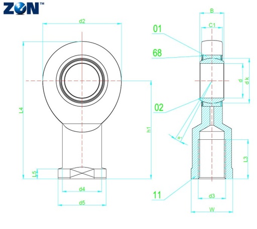 [GIR70-UK-2RS] Embout à rotule GIR70-UK-2RS ZEN