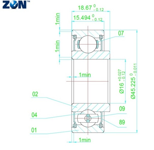 [204PY3] Roulement auto-aligneurs 204-PY3 ZEN