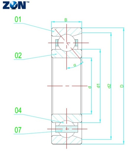 [KB042AR0] Roulements à section ultra mince KB042-AR0 ZEN