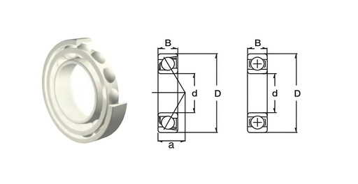 [7201-CE-Si3N4-PTFE] Roulements céramiques 7201-CE-Si3N4-PTFE ZEN