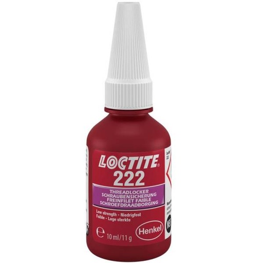 [267358] LOCTITE 222 freinfilet faible pour petit diamétre jusqu’à M36 - Flacon de 10 ml