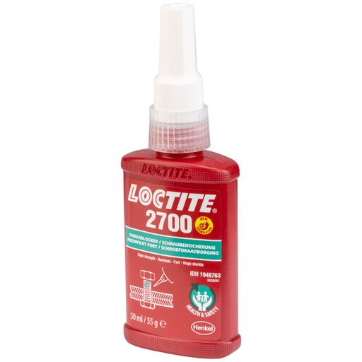 [1948763] LOCTITE 2700 freinfilet fort pour freinage permanent des filetages jusqu’à M20 - Pas dangereux - Flacon de 50 ml