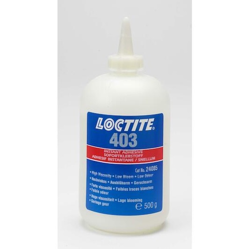 [230691] LOCTITE 403 colle cyano polyvalente pour surfaces absorbantes avec faible odeur - Flacon de 500 g